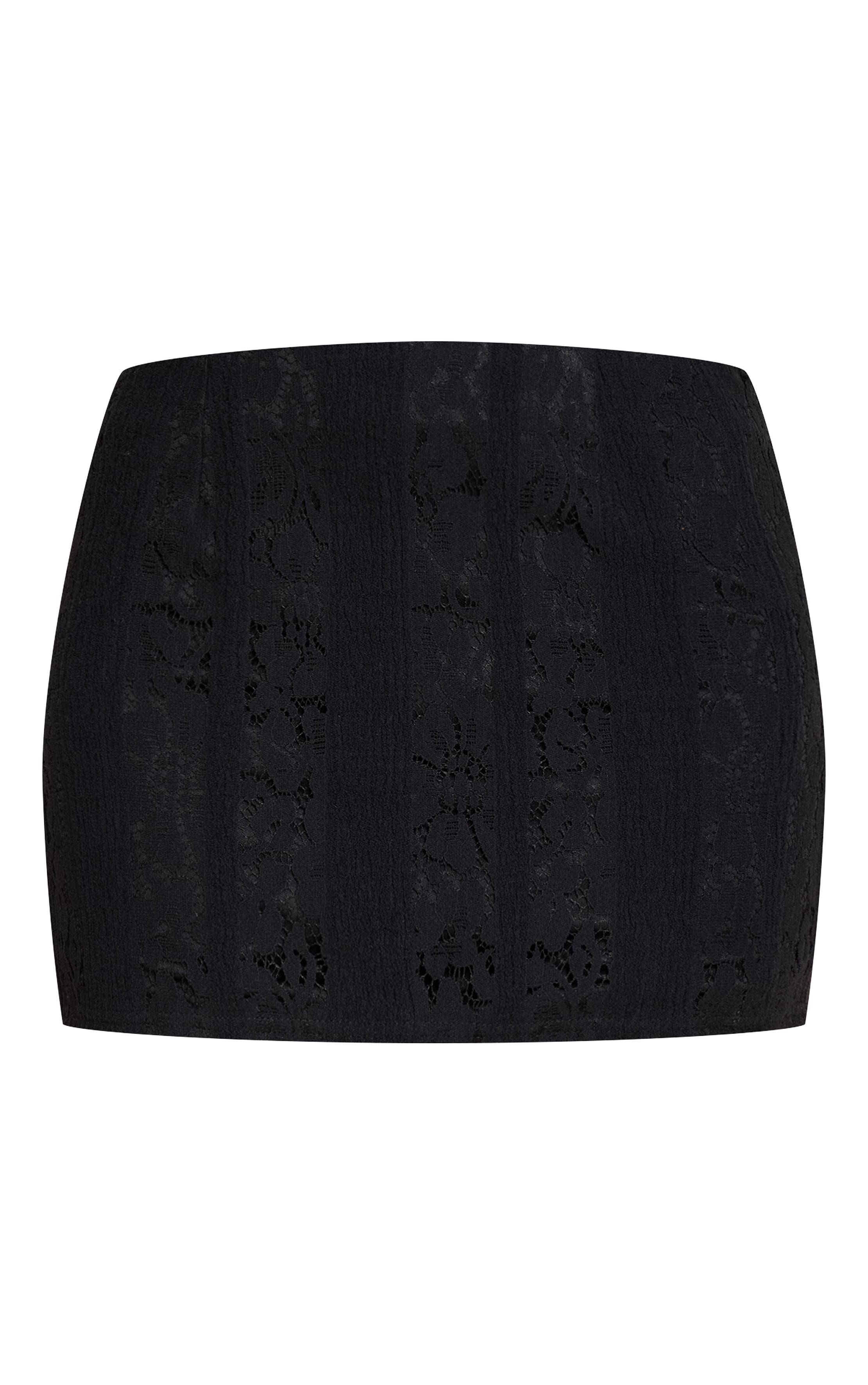 Noir Mini-jupe En Dentelle Tissée