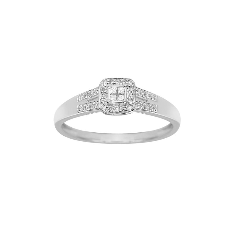 Bague Femme - Or 18 Carats - Diamant 0,1 Carats