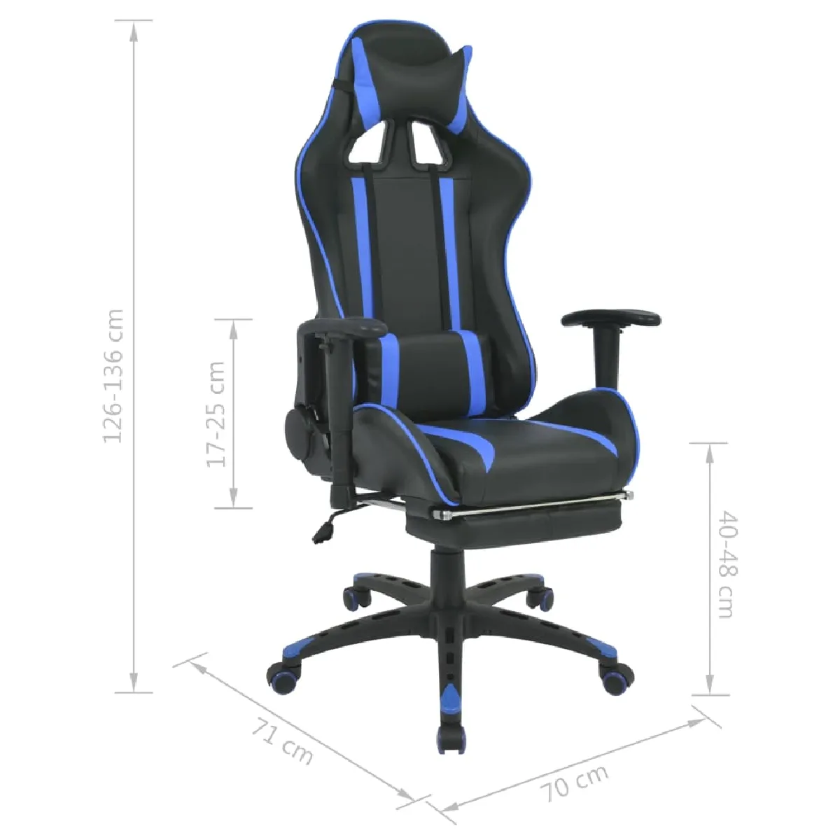 vidaXL Chaise de bureau Bleu