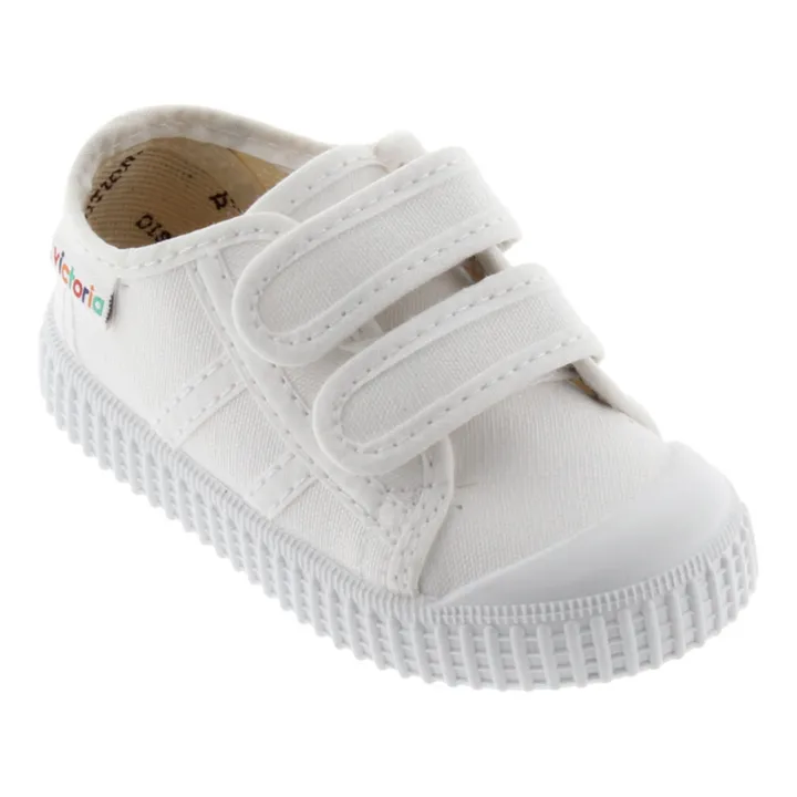 Victoria Baskets Scratchs Tiras Lona | Blanc