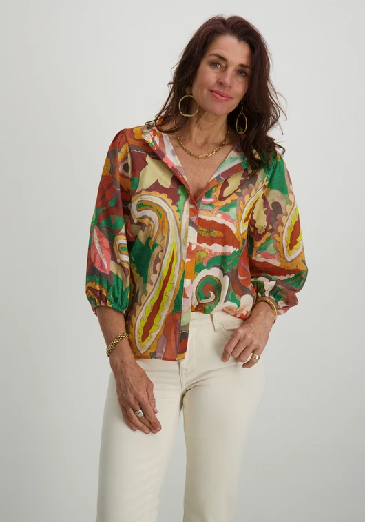 Geisha Blouse met bloemenprint 43470-20