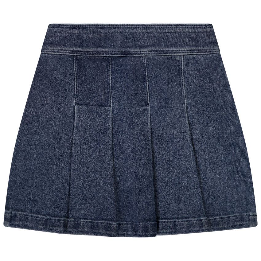 Jupe en jean effet plissé pour fille - Bleu moyen