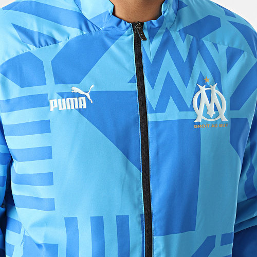 Veste Zippée OM Prematch 767264 Bleu Clair