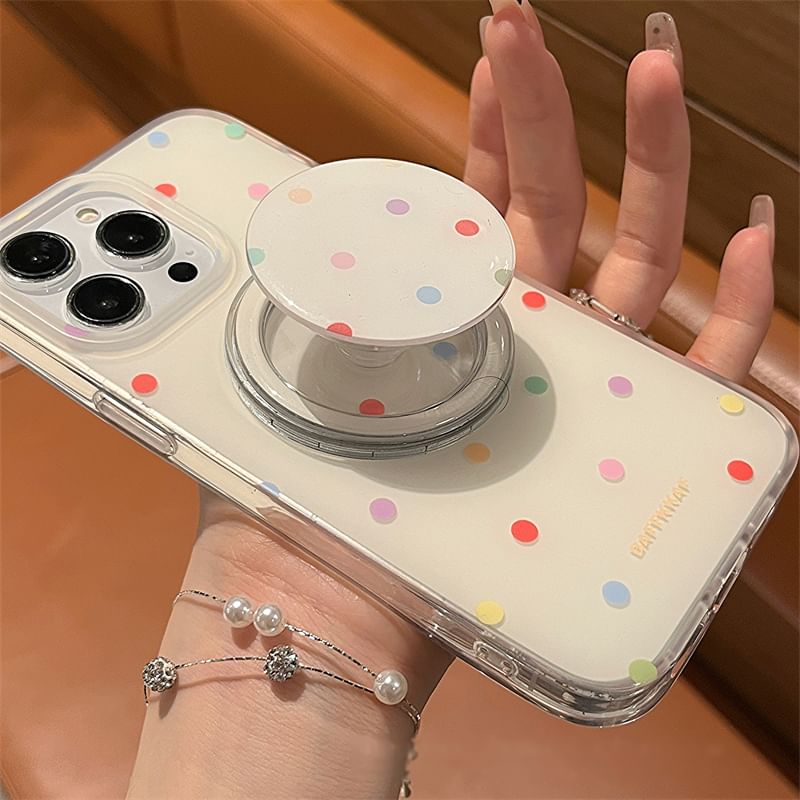 Telefoon in de Shell - Polka Dot MagSafe-telefoonhoesje - iPhone 15 Pro Max / 15 Pro / 15 Plus / 15 / 14 Pro Max / 14 Pro / 14 Plus / 14 / 13 Pro Max / 13 Pro / 13 / 13 mini / 12 Pro Max / 12 Pro / 12
