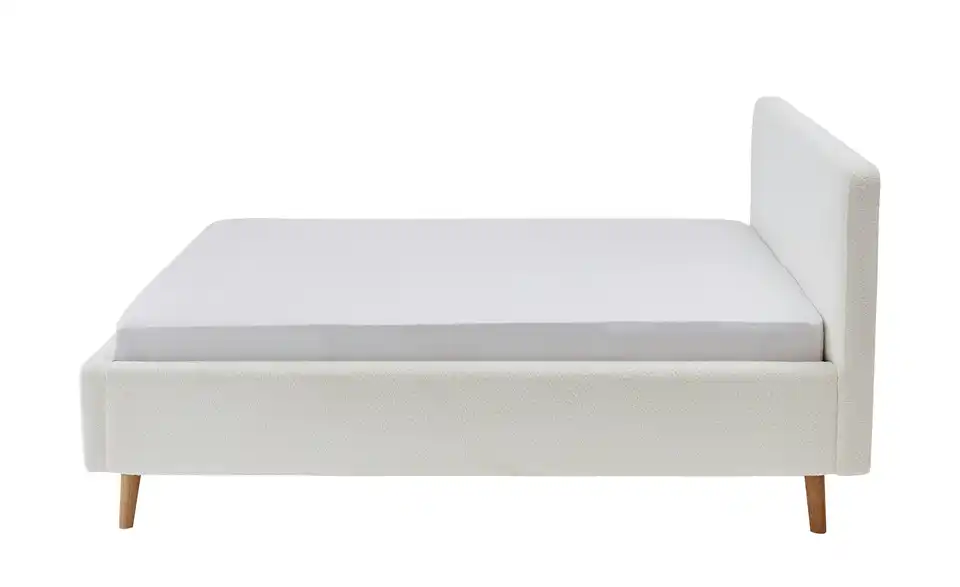 Polsterbettgestell Mattis Creme Teddy 140 cm mit Bettkasten
