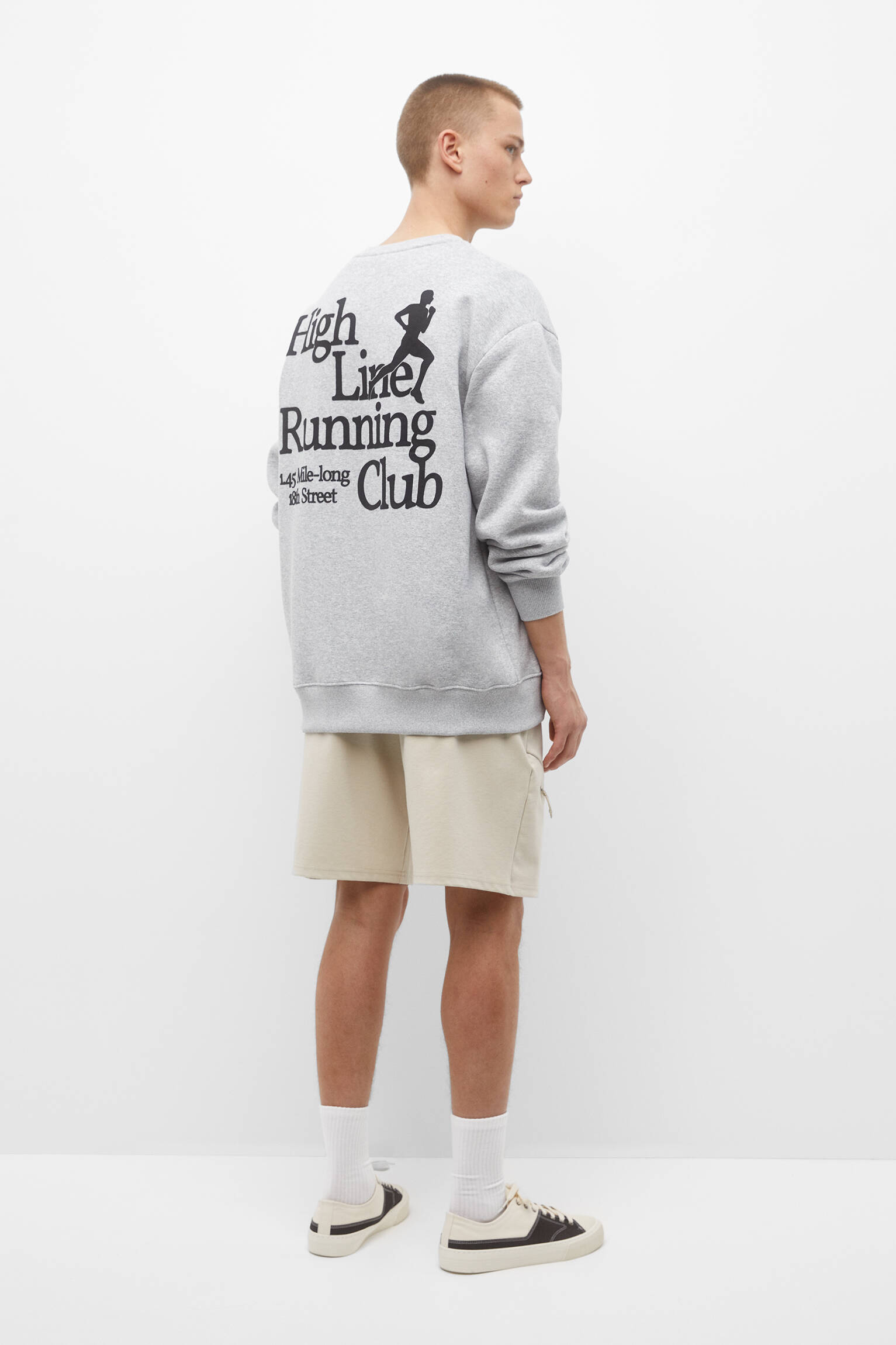 Bermuda de moletom com bolso frontal - Off-White