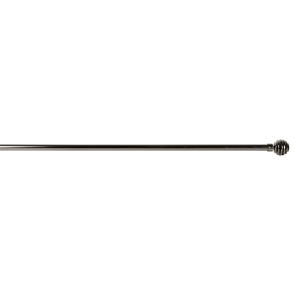 Tringle à rideau extensible 120-210 cm embout boule strié noir