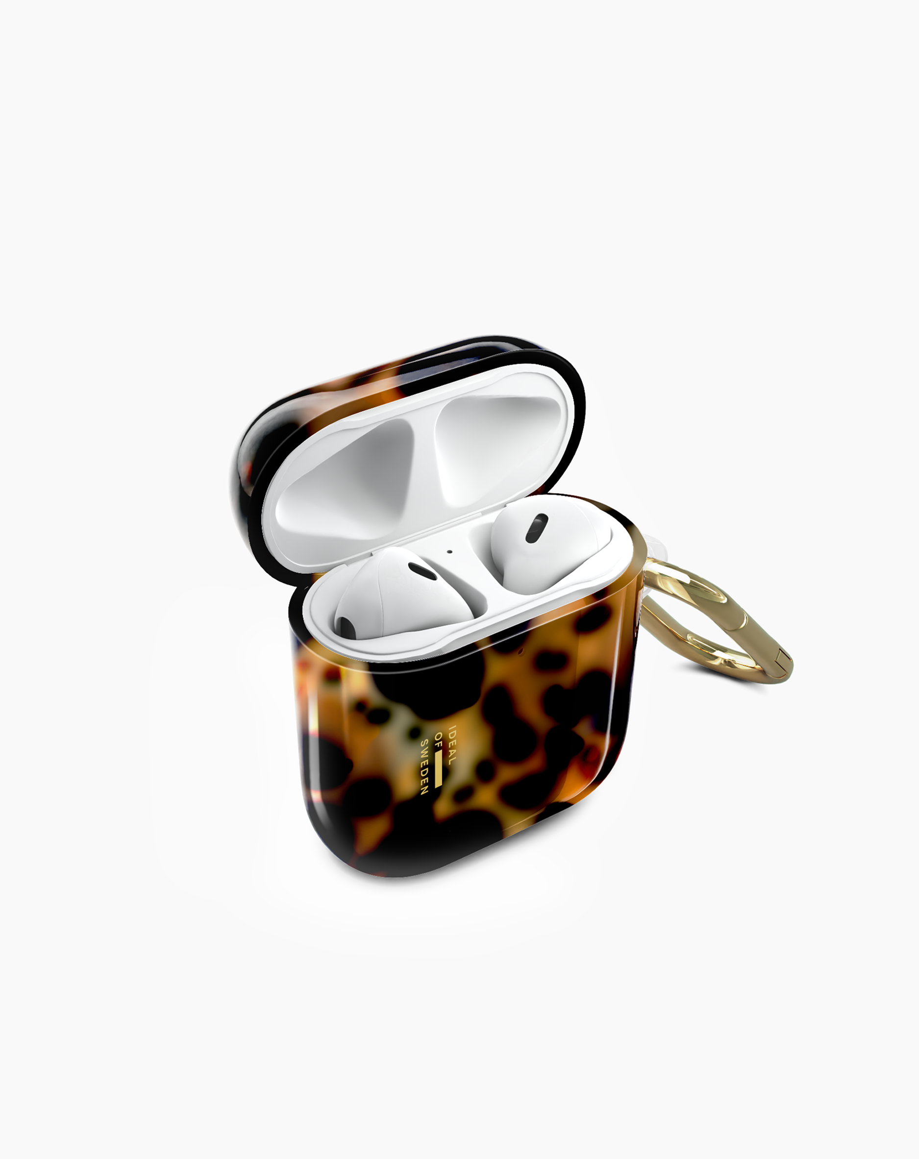 AirPods (1. & 2. Generation) Hardcase Schutzhülle Abdeckung Recycled   Karabinerhaken (IDCLAPC-518) - Tortoise