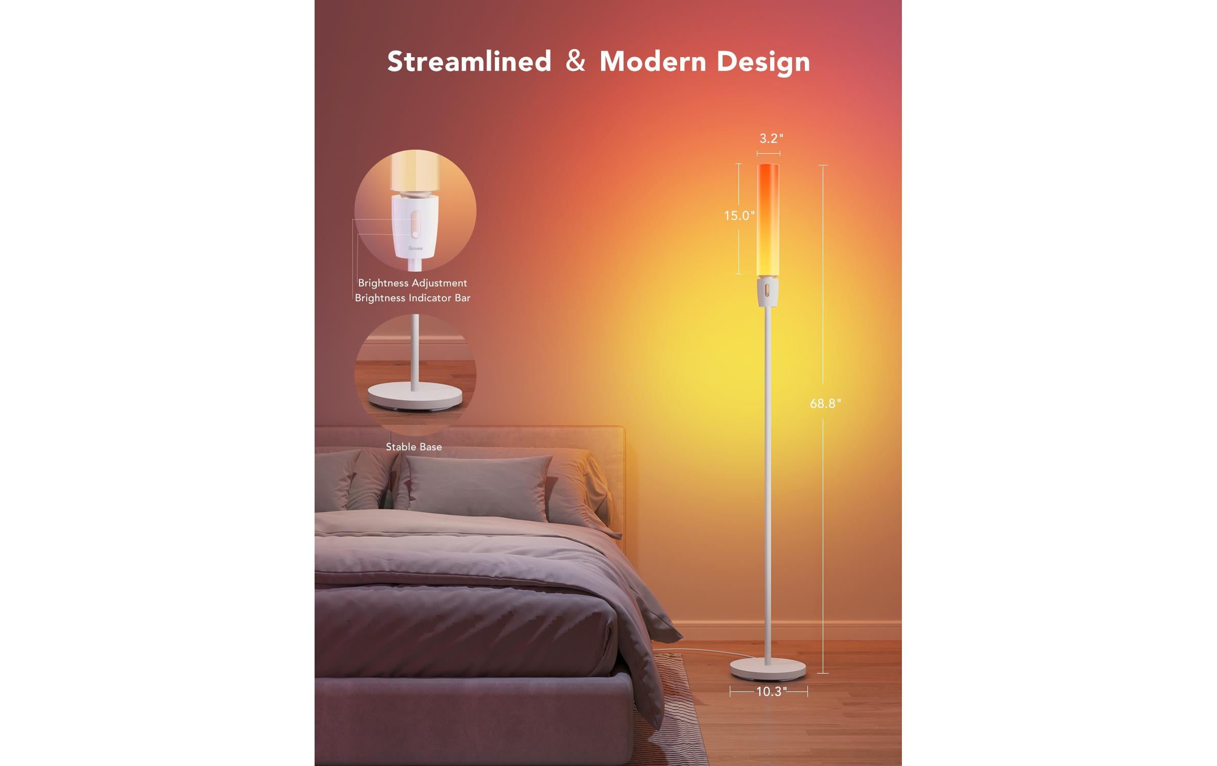 Stehleuchte Cylinder RGBICW Weiss<br>Smarte Stehleuchte
