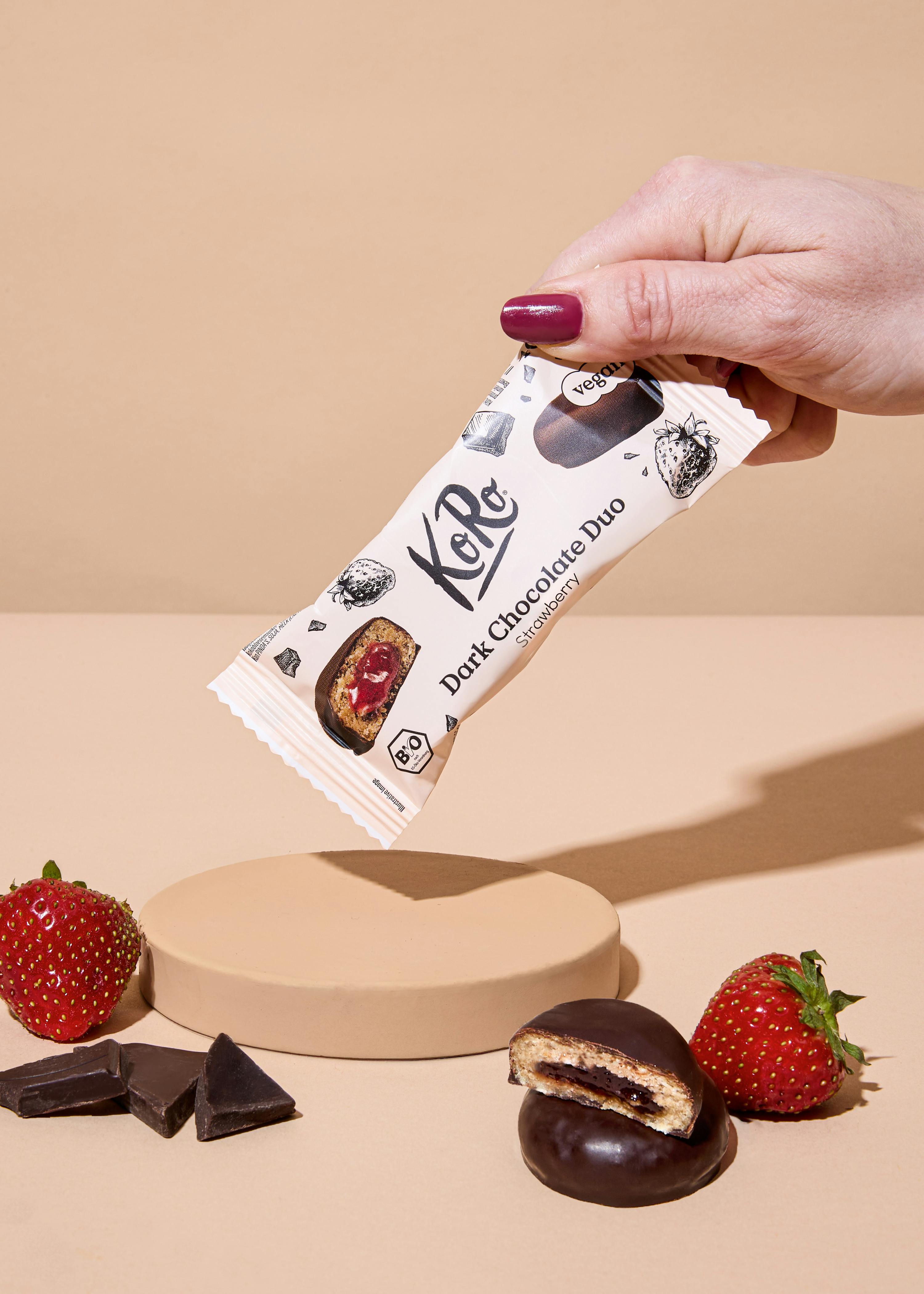 Bio Dark Chocolate Duo Strawberry 2 x 20 g