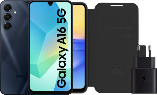 Samsung Galaxy A16 128GB Donkerblauw 5G + Accessoirepakket