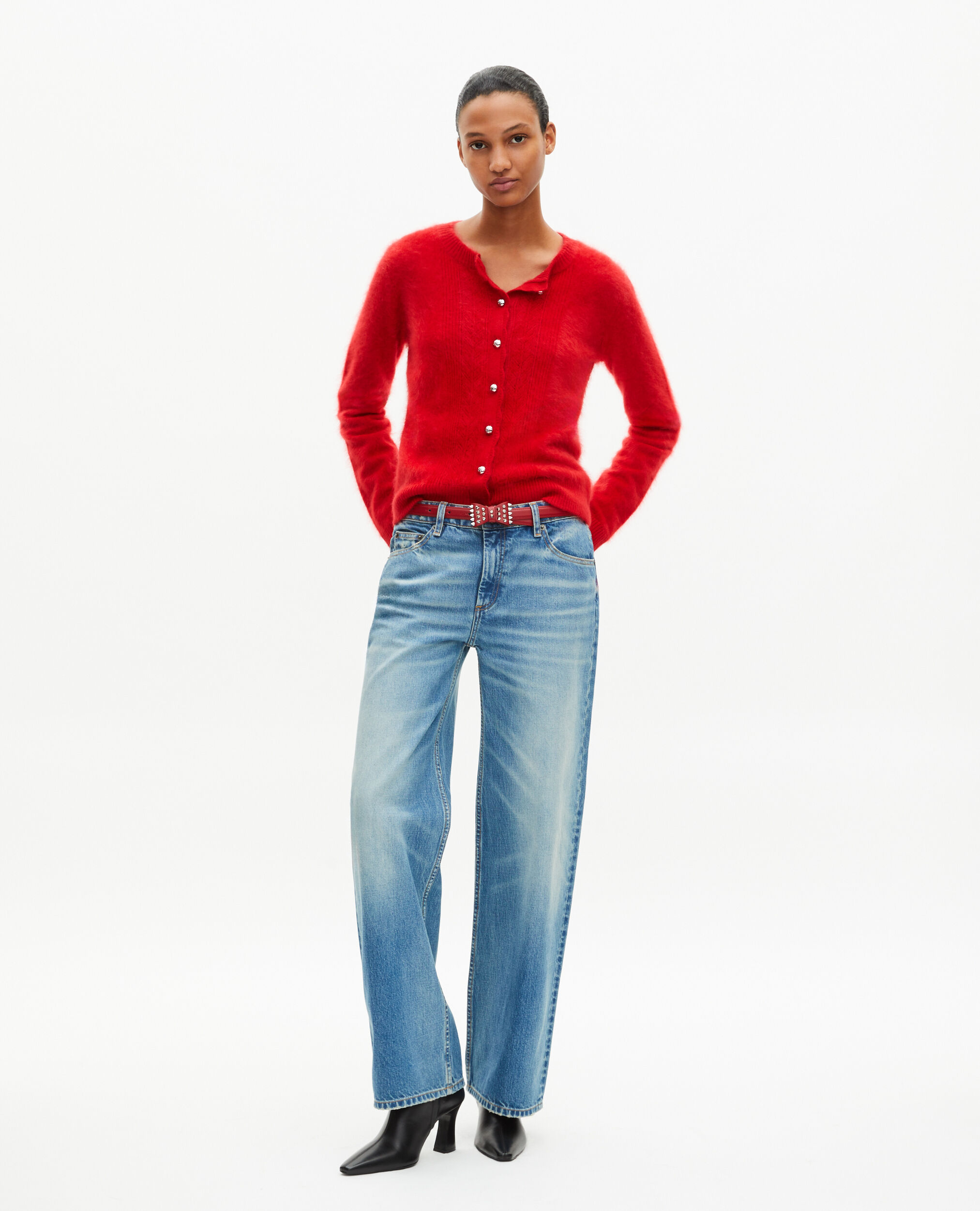 Cardigan en cachemire rouge