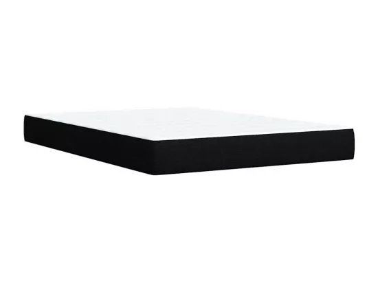 Sommier à lattes de lit avec matelas Noir 140x190 cm Tissu