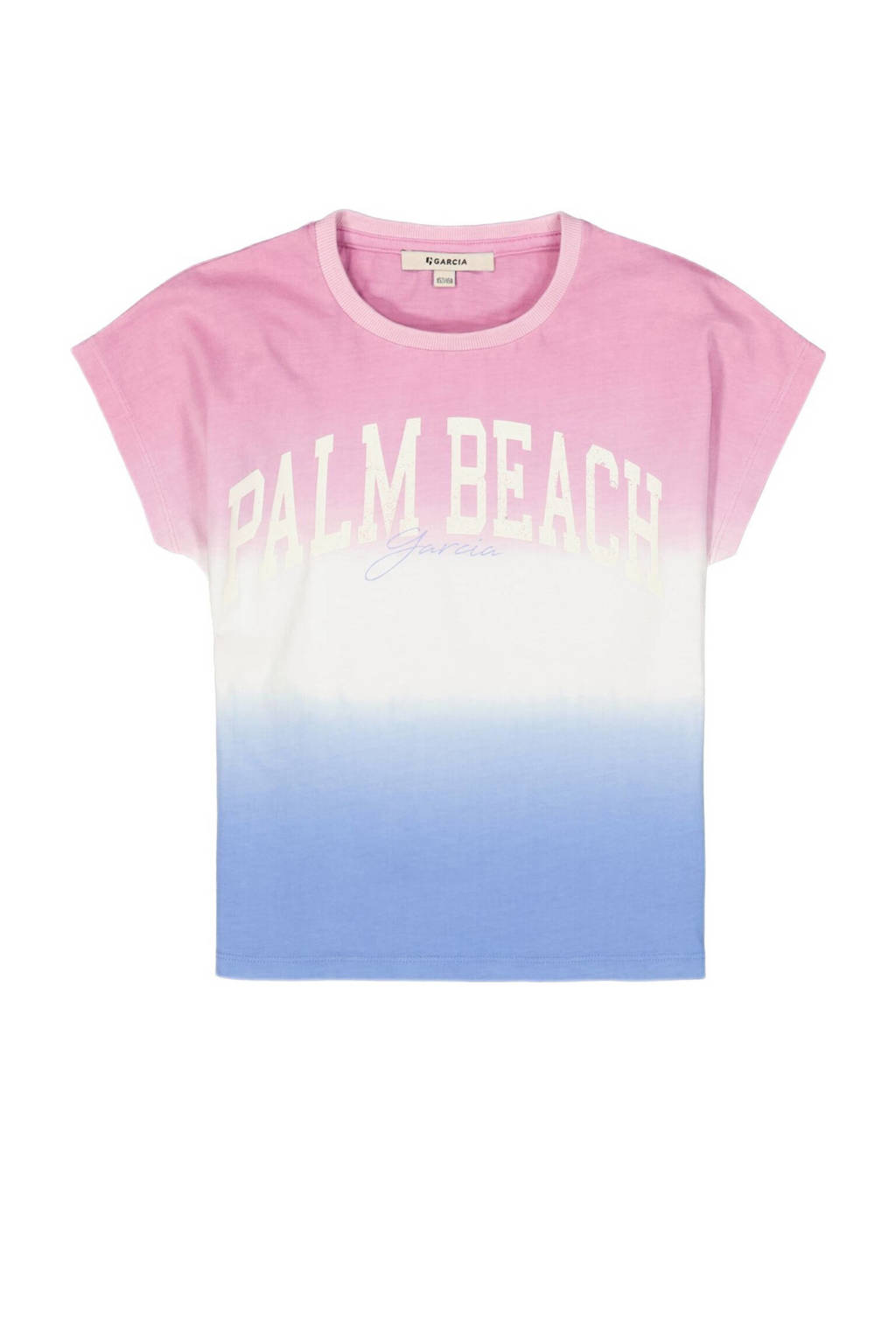 Garcia dip-dye T-shirt roze/wit/blauw