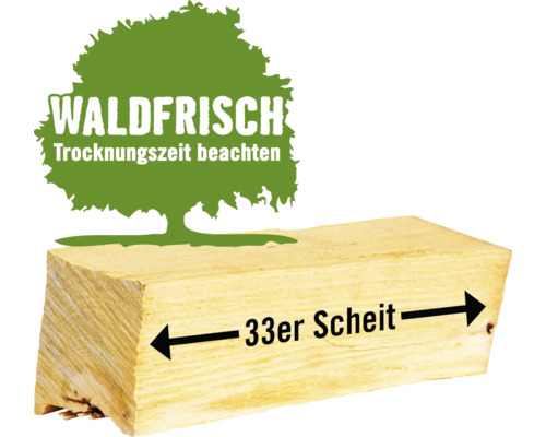 Brandhout, losse gemengde hardhoutsoorten, 1 kubieke meter, ca. 28-30 cm, vers gekapt uit het bos, HORNBACH FORST