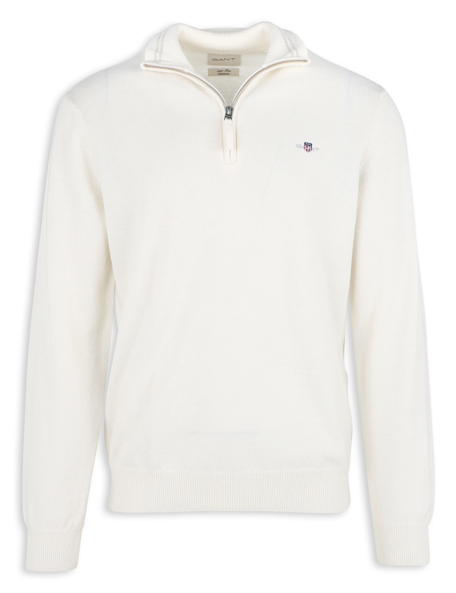 Pull col montant zippé en laine | Blanc