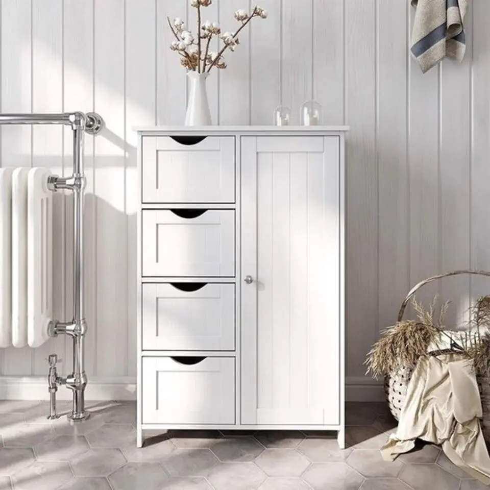 Badkamerkast - 4 Lades - MDF - Wit