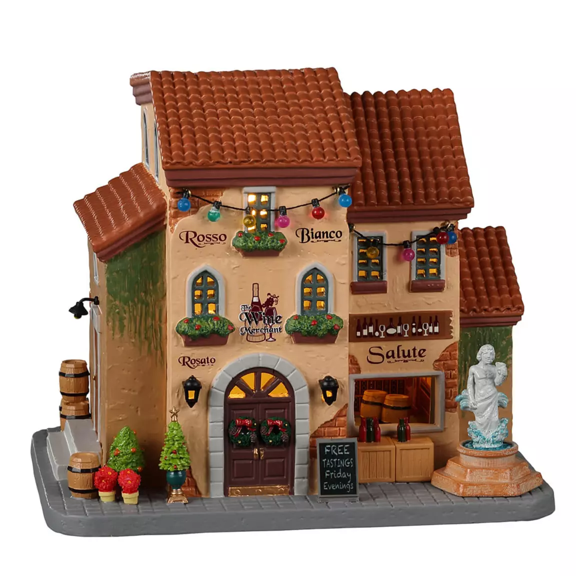 Village de Noël Lemax à piles lumineux Marchand de vin