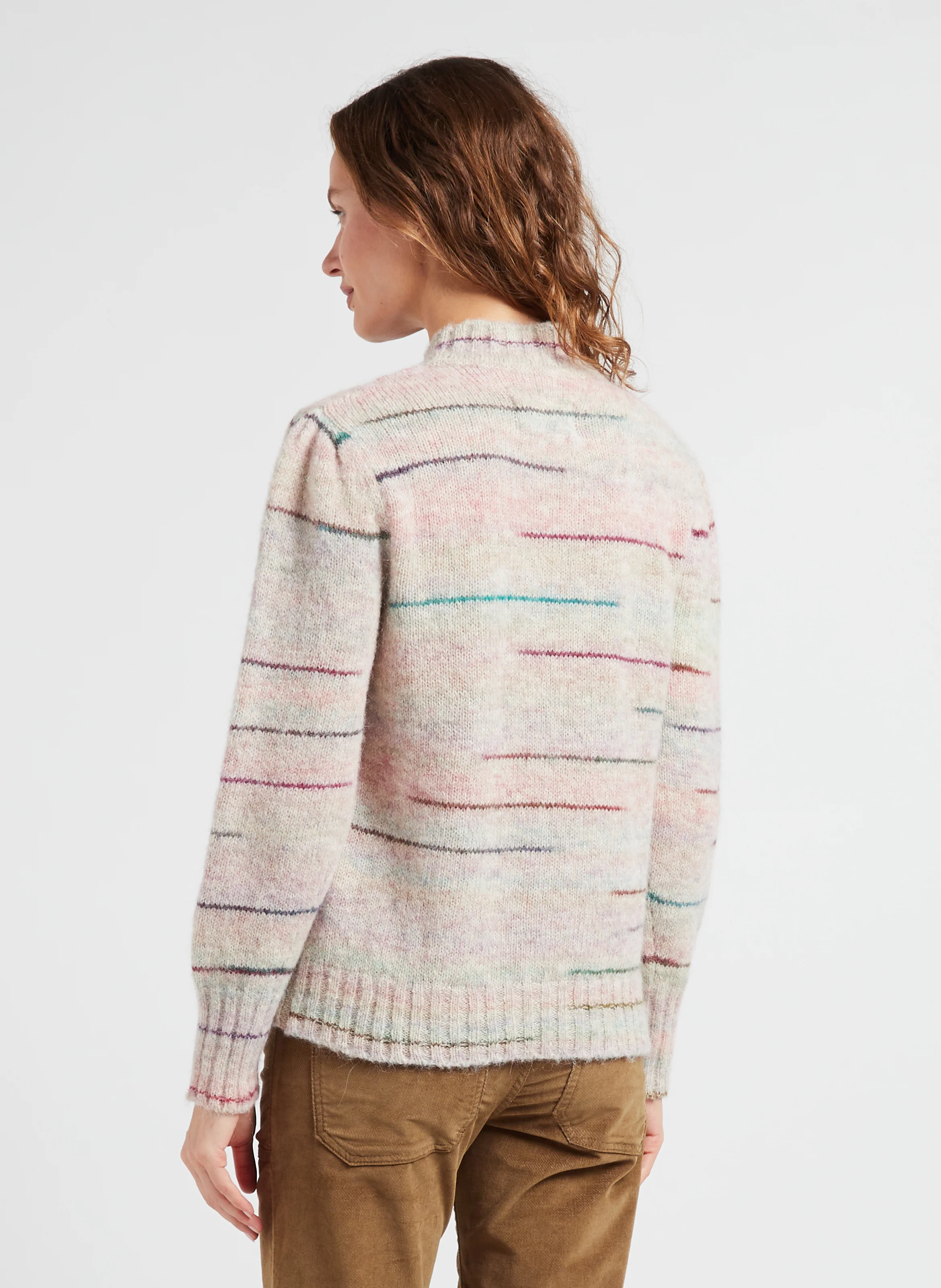 MARIKA - Pull droit col montant en laine mélangée | Beige