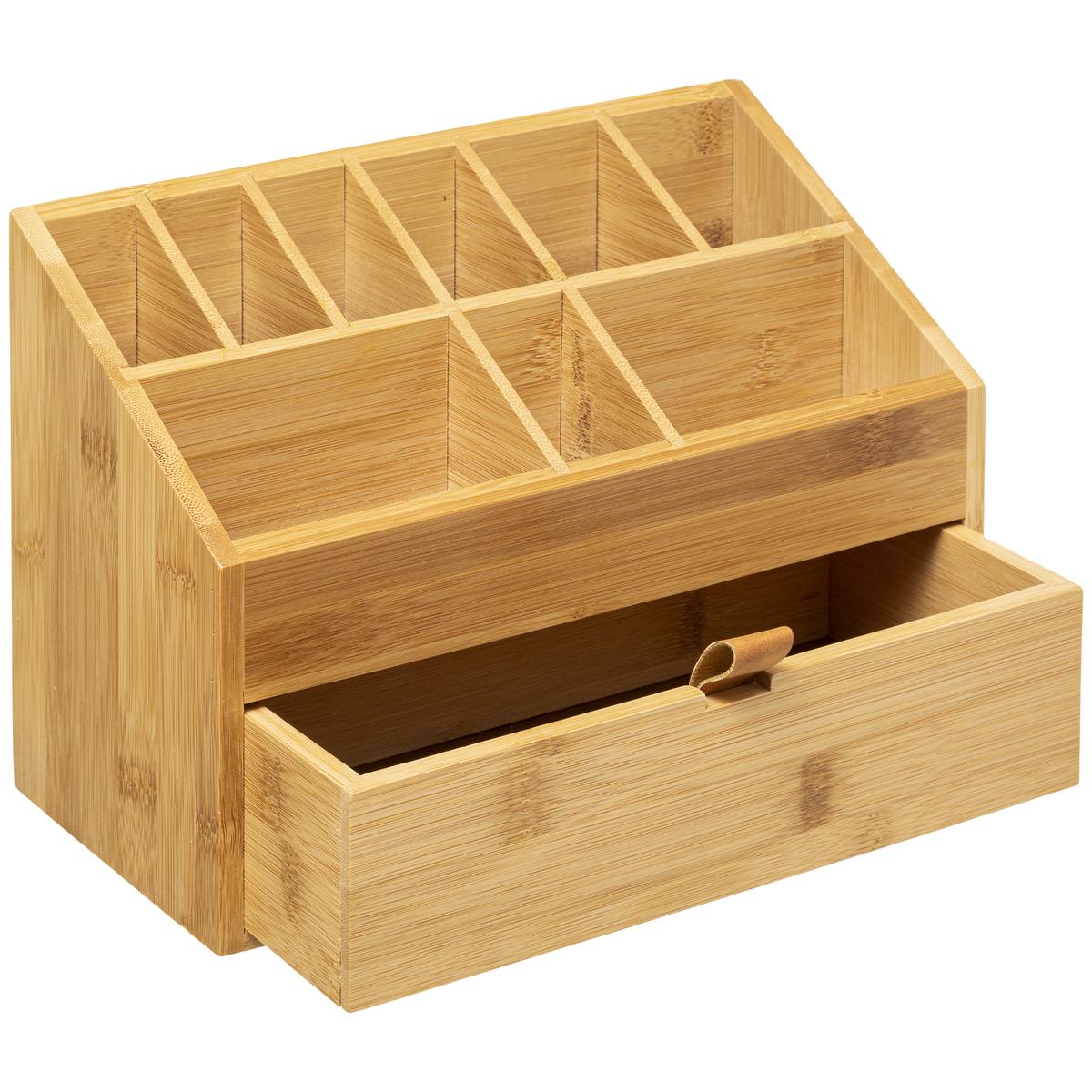 ORGANISEUR 1 TIROIR BAMBOU CUIR