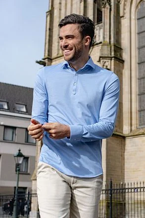 Suitable Camicia Poloshirt Lichtblauw PC24-02 kopen