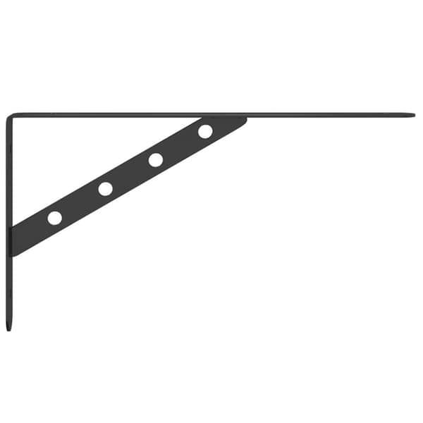 vidaXL Hyllebraketter 4 stk 30x2,5x15,5 cm svart rustfritt stål