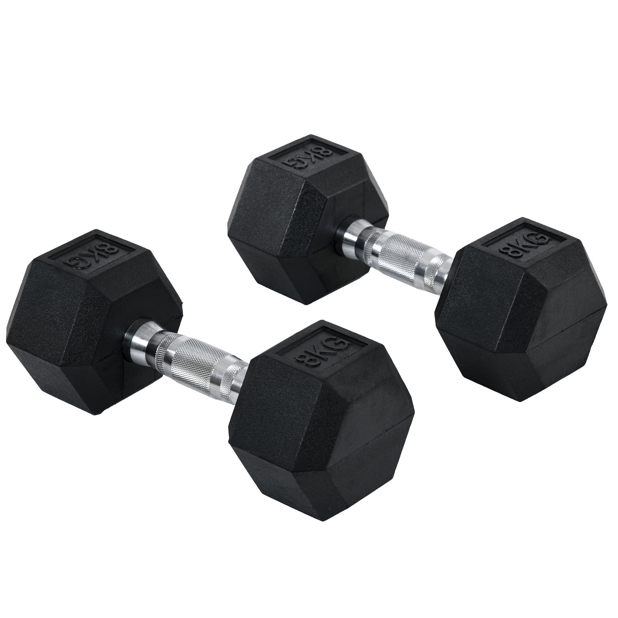 HOMCOM Kurzhantel 2er Set in Hexagon Form schwarz, silber 12,7B x 12,7T x 8,6H cm
