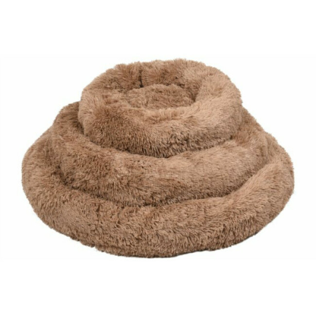 Coussin doux rond Krems Flamingo Moka pour chien