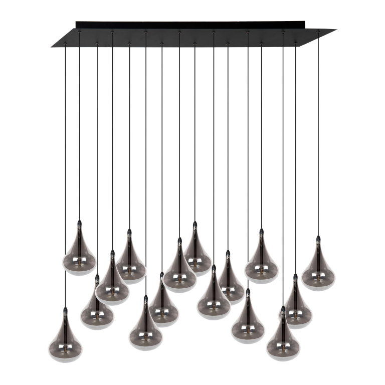 Lucide Tears 16 cluster hanglamp lineair zwart