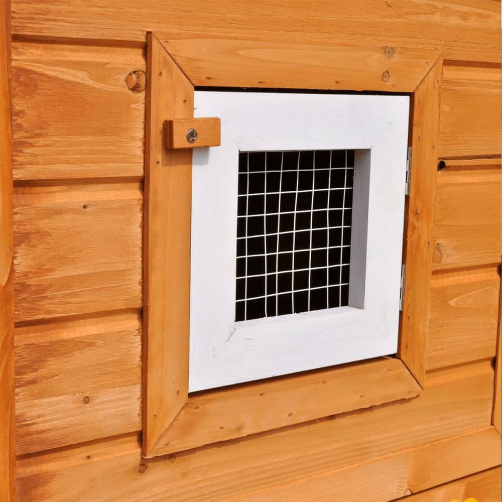 Clapier cage large d'extérieur 142 x 50 x 101 cm bois marron