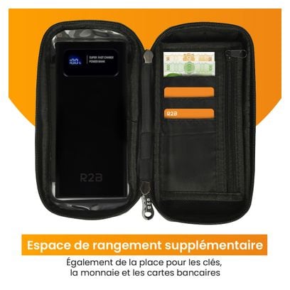 Support et Protection Smartphone Robuste et étanche Pour vélo R2B Rotation à 360 Degrés   Banque d'énergie 10 000 mAh