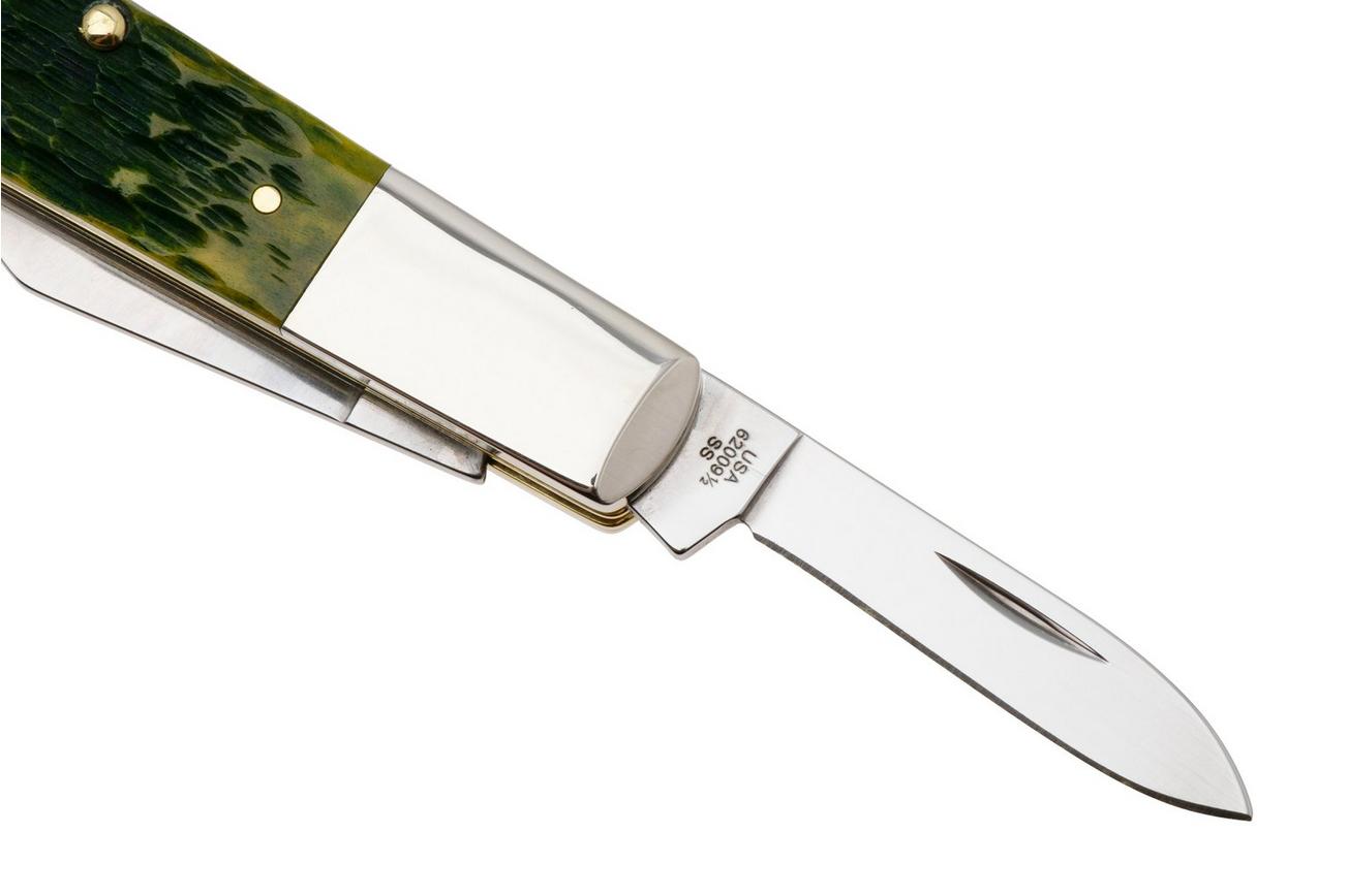 Case Barlow 27865, Green Apple Bone, Peach Seed Jig, 62009 1/2 SS zakmes