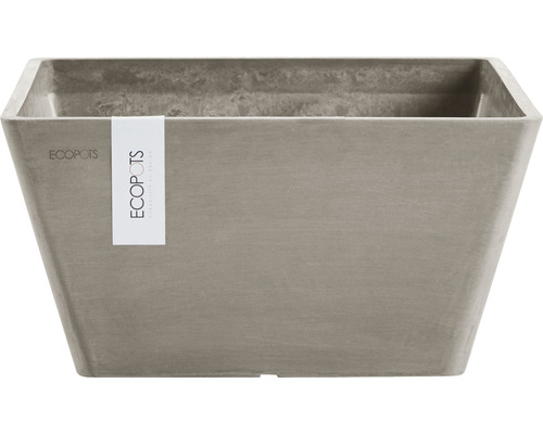 Ecopots Berlin plantenbak, kunststof, 25 x 25 x 12,8 cm, bruingrijs