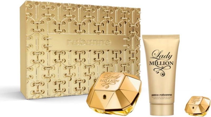 Paco Rabanne Lady Million Eau De Parfum Spray + Body Lotion + Eau de Parfum Set