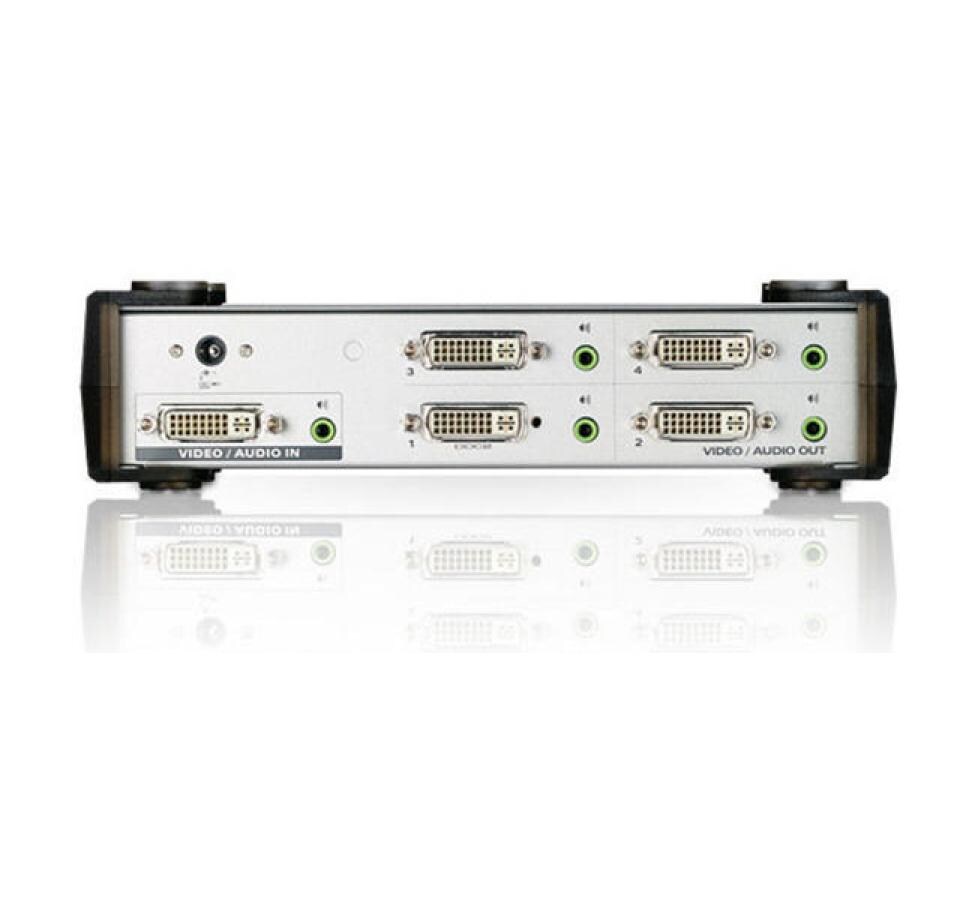 4-Port Signalsplitter DVI-I - DVI-I<br>DVI-A/V-Splitter mit vier Ports