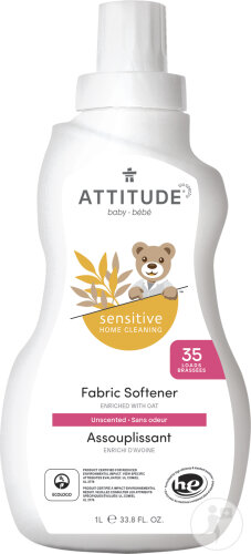 Attitude Bébé Assouplissant Naturel Peau Sensible 35 Doses Bouteille 1l