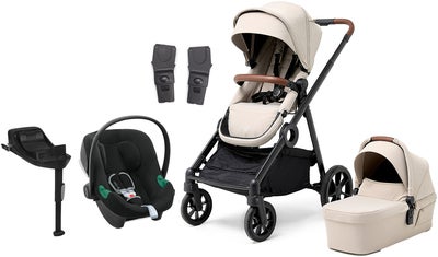Beemoo Pro Multi 2 Duovogn inkl. Cybex Aton B2 i-Size Babybilstol & Base, Latte Beige