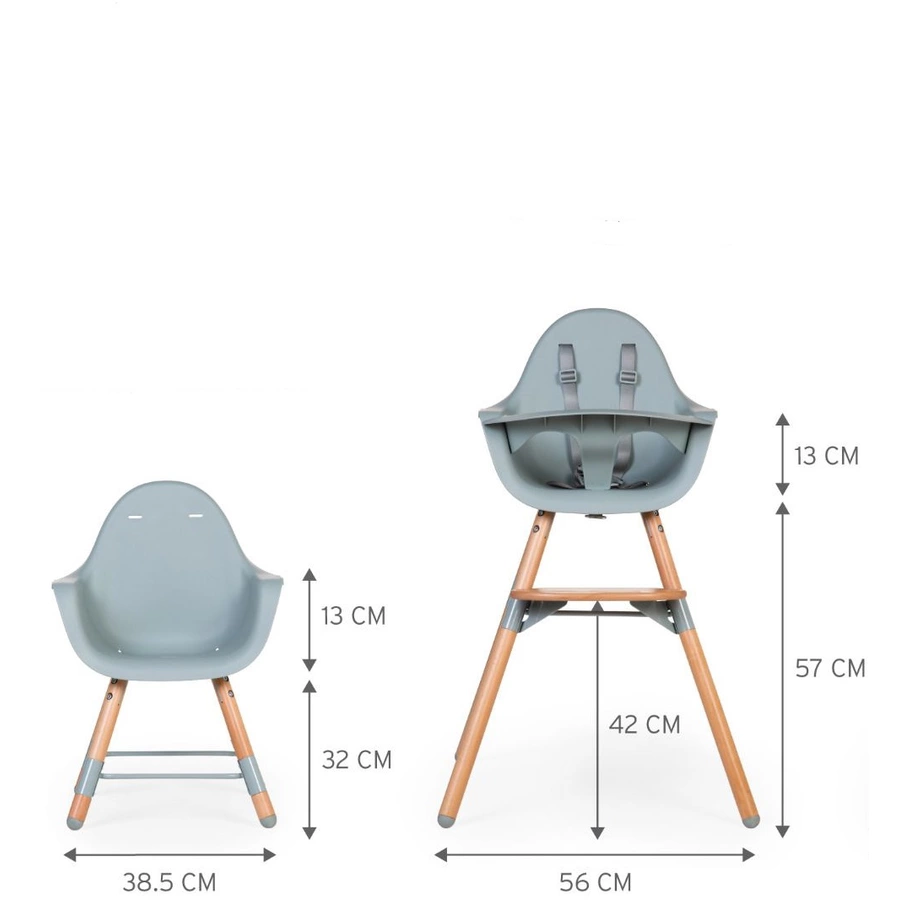 CHILDHOME Hochstuhl Evolu 2 natur  mint 2 in 1 + Ring