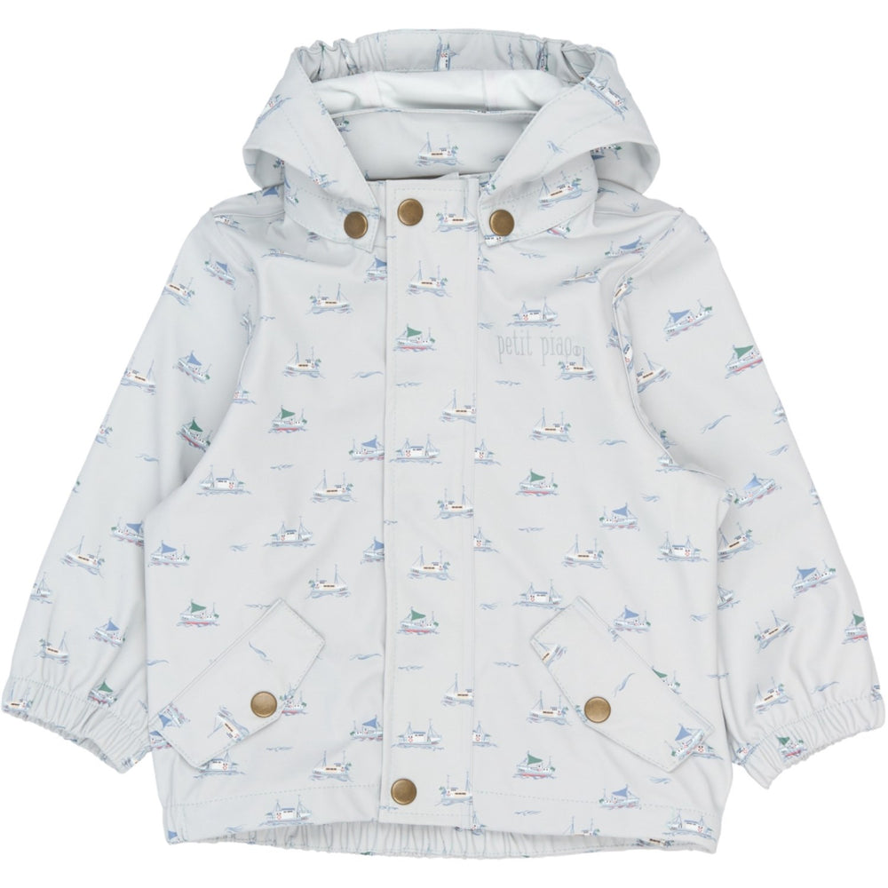 Køb Petit Piao Pearl Blue Boat AOP PPDai Regntøj Sæt W. Susp.