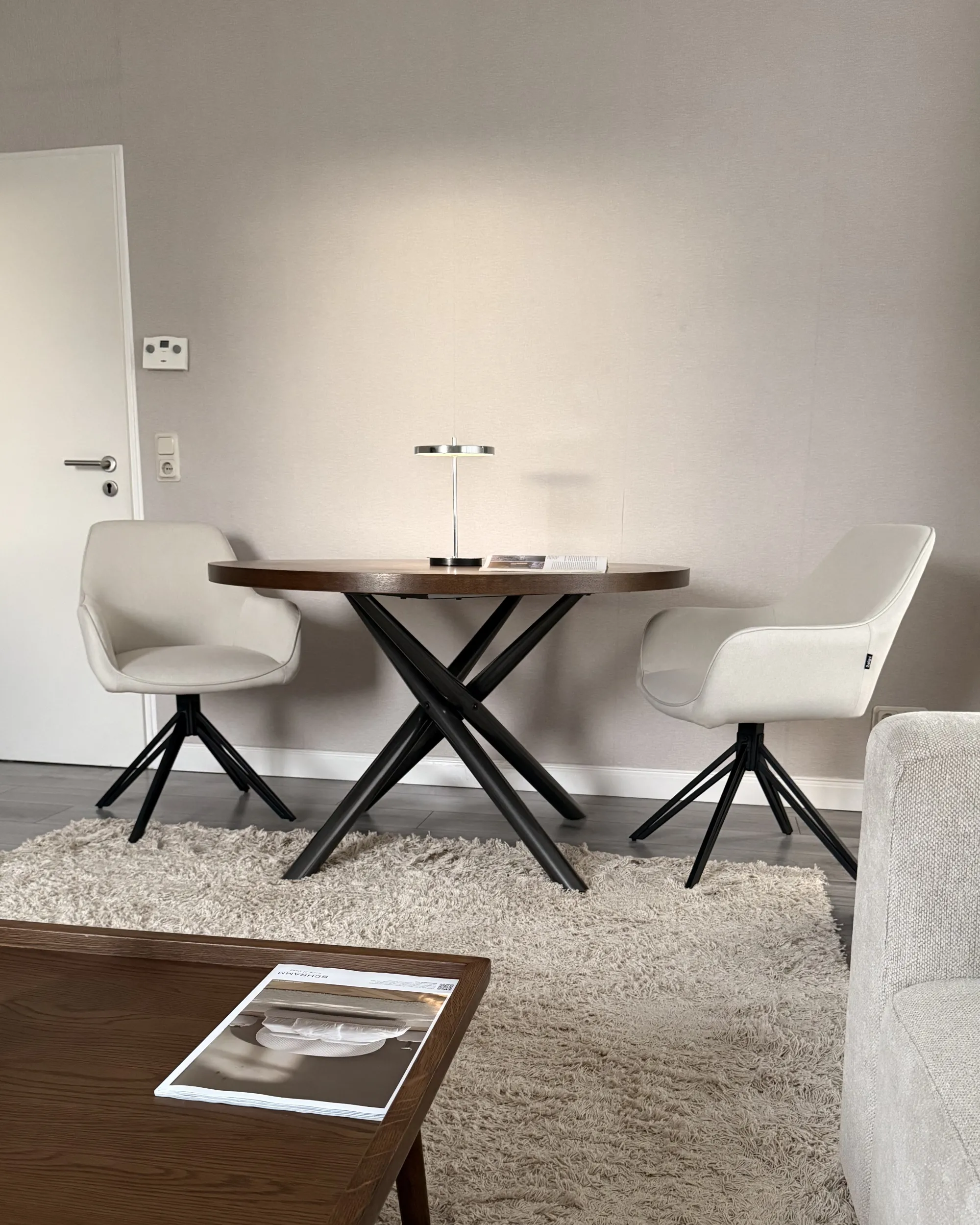 Set van 2 eetkamerstoelen draaibaar JODAR Lichtbeige
