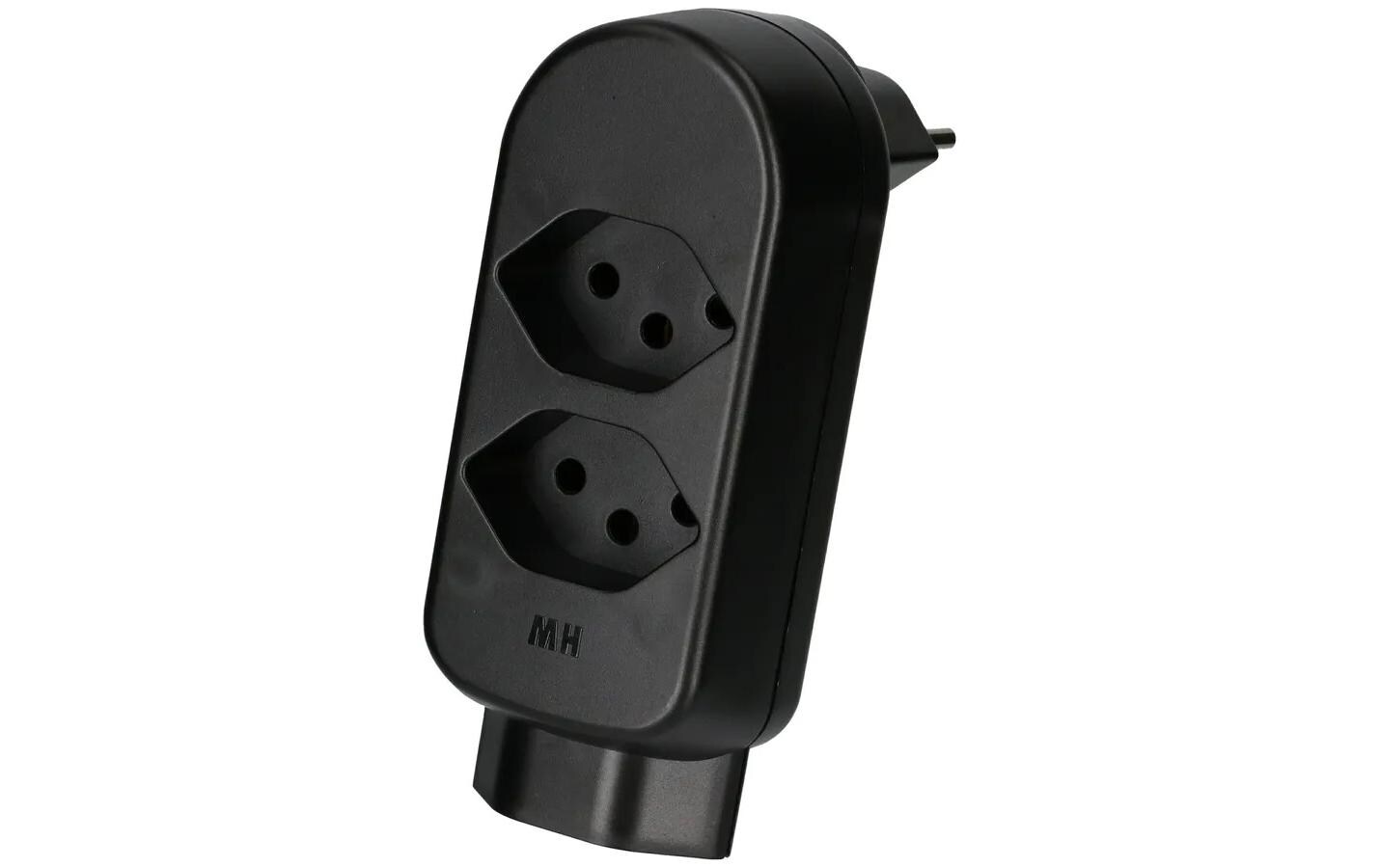 Mehrfachstecker maxADAPT 2 + 1 x T13, SchwarzDrehbarer Abzweigstecker mit drei Typ13 Steckdosen, 230 V/10 A