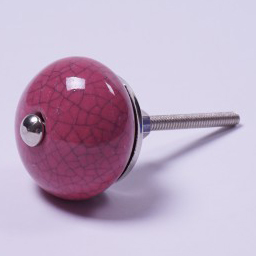 Keramik Möbelknopf, handglasiert, pink, Ø 3,5 cm günstig bestellen