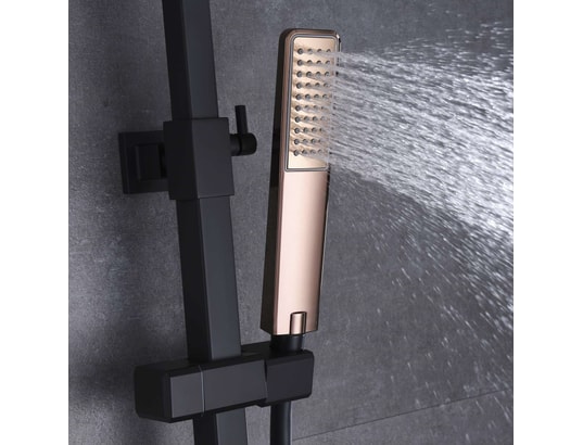IMEX - Mitigeur de douche Colonne de douche noir et rose doré - suecia