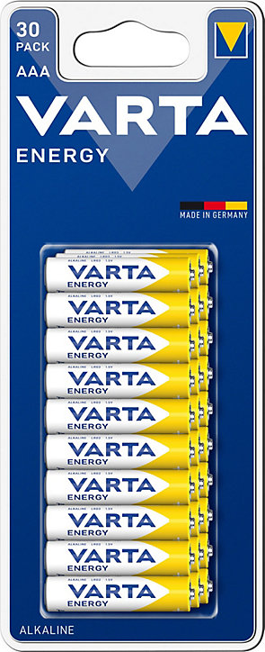 Pile alcaline AAA (LR03) Varta, lot de 30