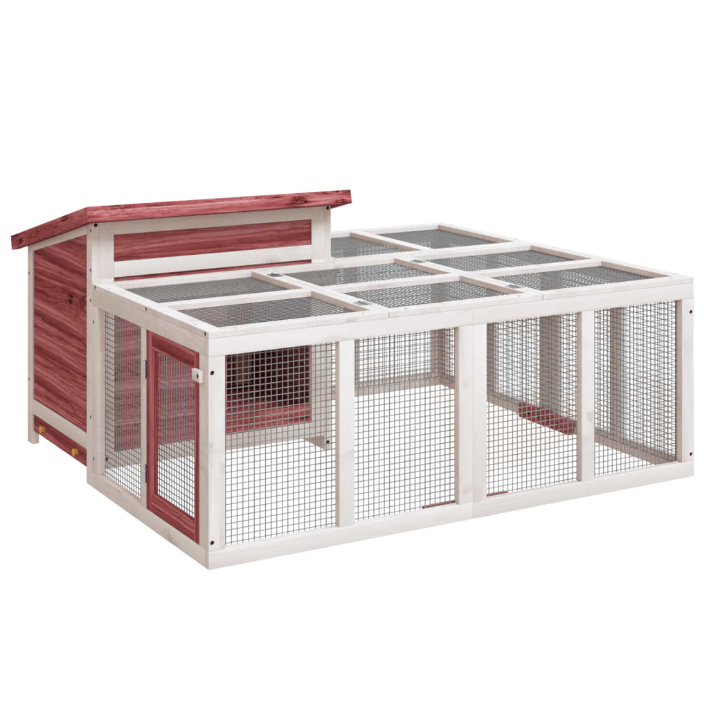 Clapier moka 144x123x67,5 cm bois de pin massif