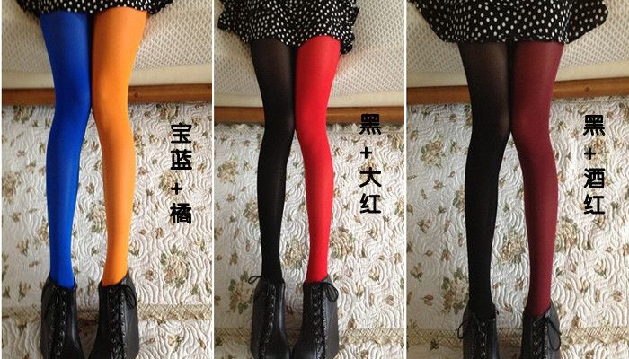 Kuromori - Tweekleurige effen panty's