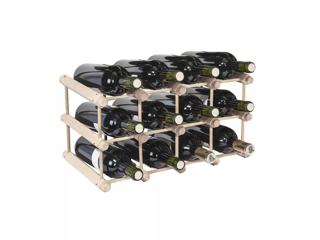 Porte-bouteilles en hêtre pour 12 bouteilles