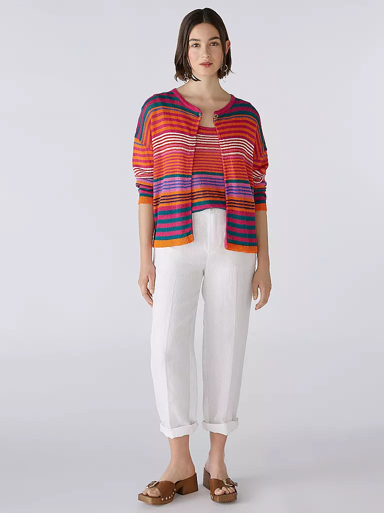 OUÍ Leinen Strickjacke bunt