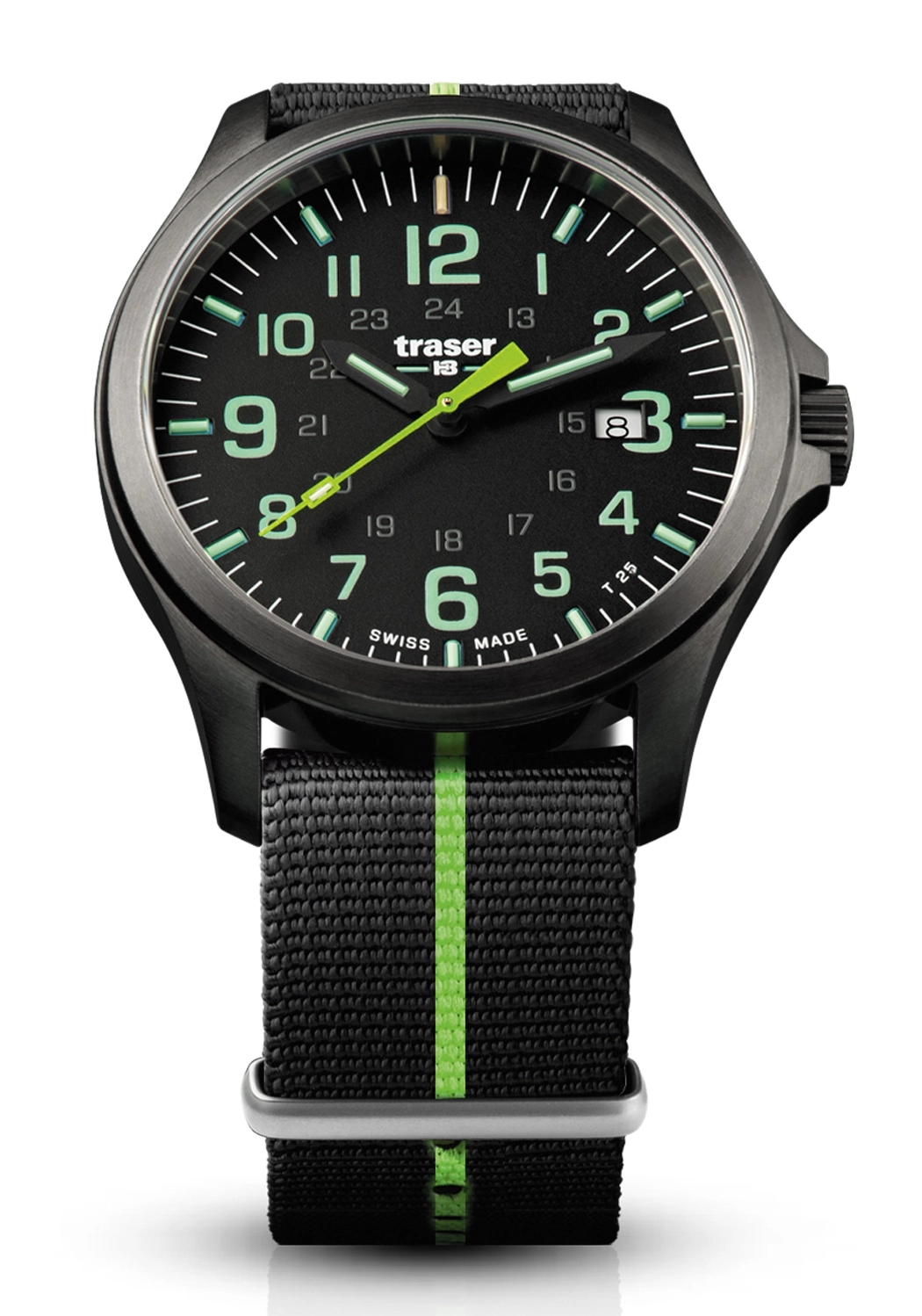 Traser Officer Pro Gunmetal Black/Lime Militäruhr 107426