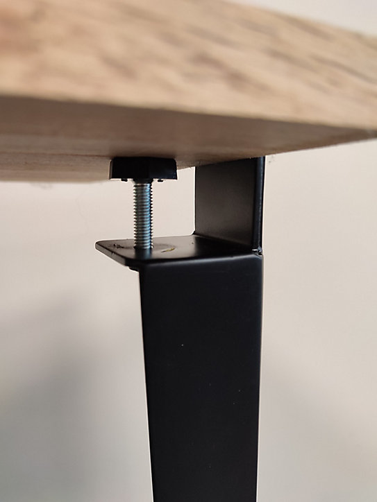 Pied de table étau Mottez en acier noir H. 73 x L. 6 x P. 3 cm